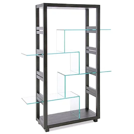Display Unit with Tempered Glass Shelves and 2 Top Lights